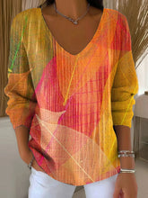 Women's Autumn Leaves Orange Casual Print Pullover Sweater